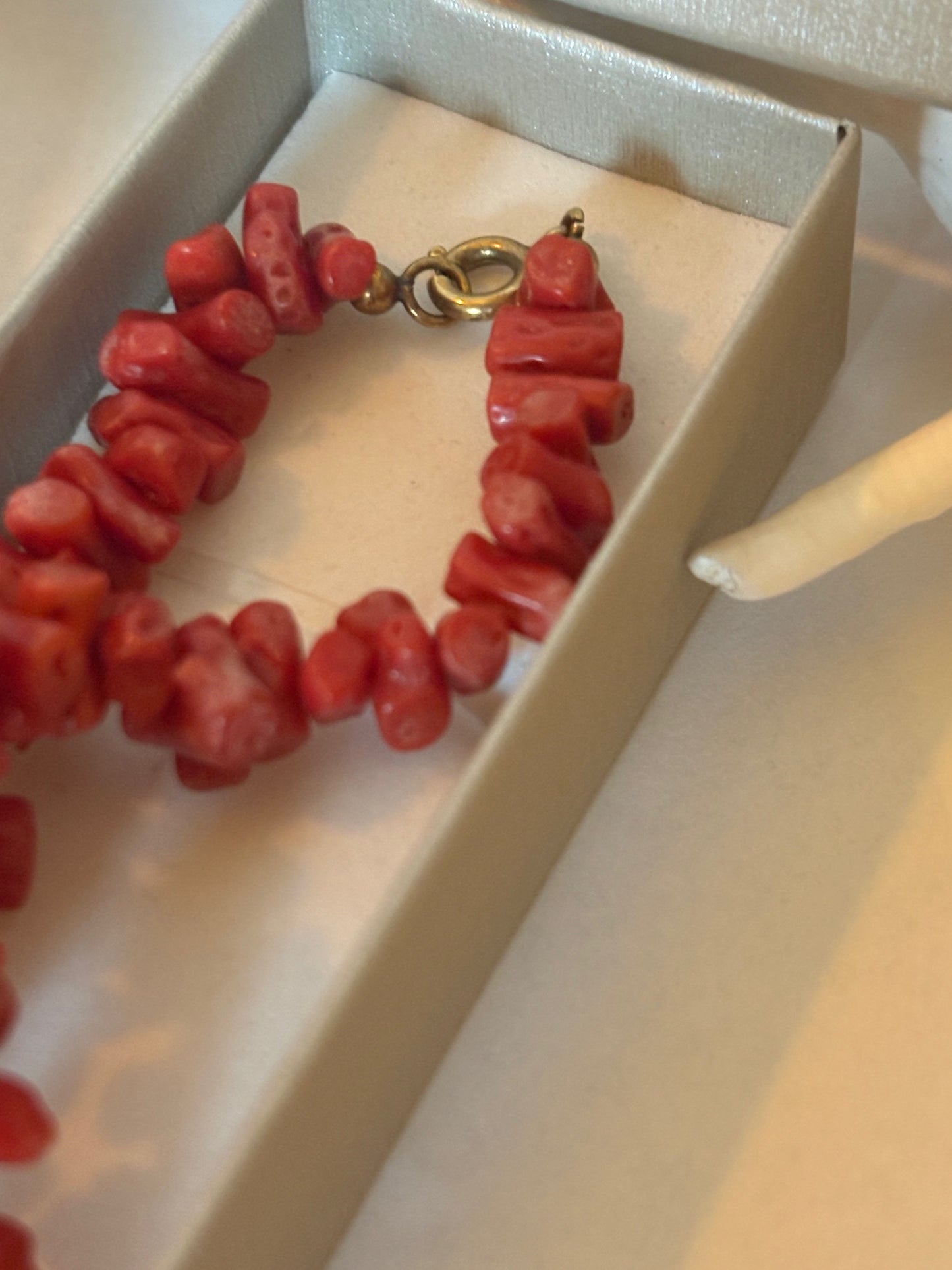 Vintage-Korallenkette – rote Koralle, ca. 58 cm