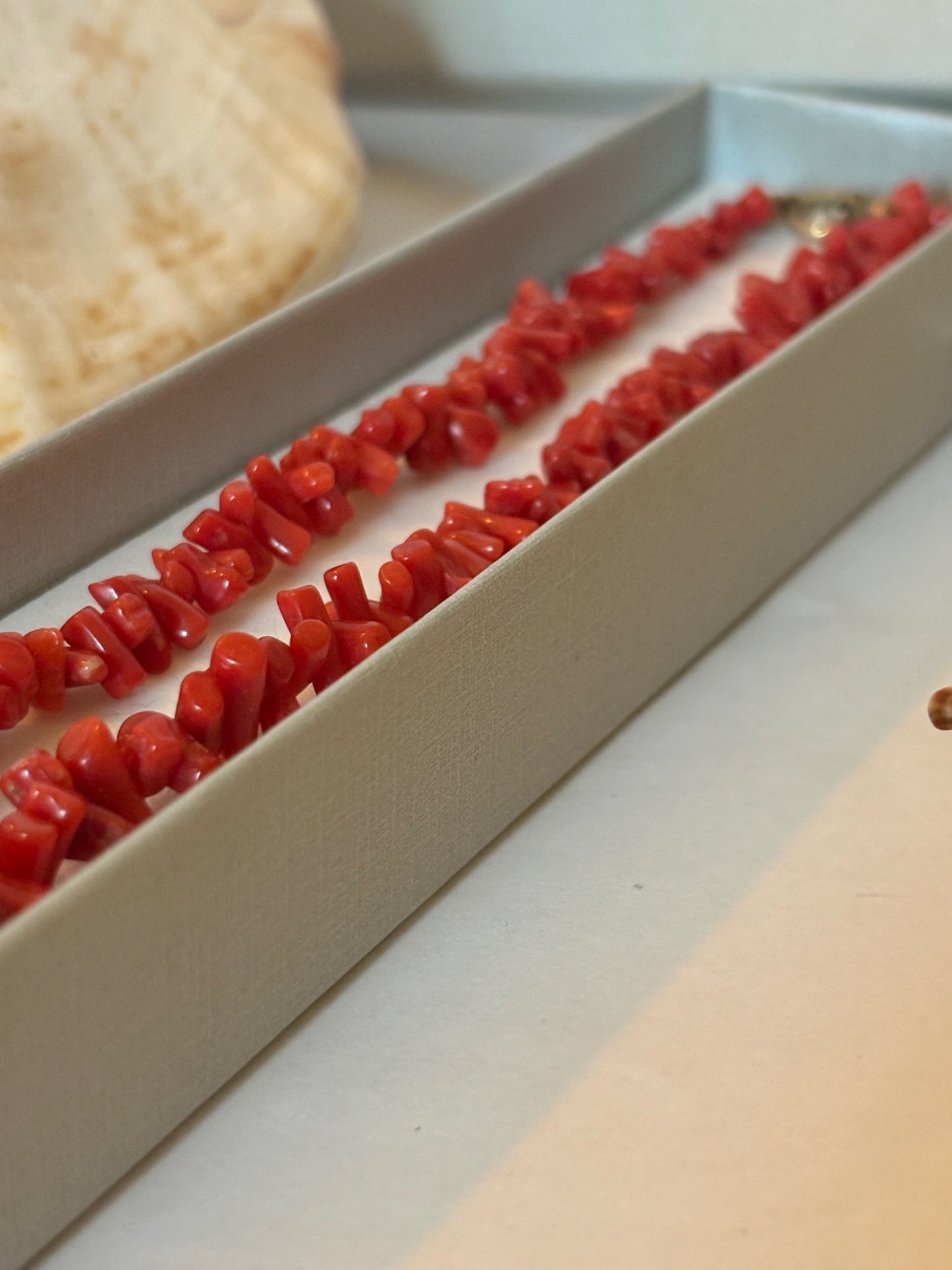 Vintage rote Korallenkette – ca. 49 cm