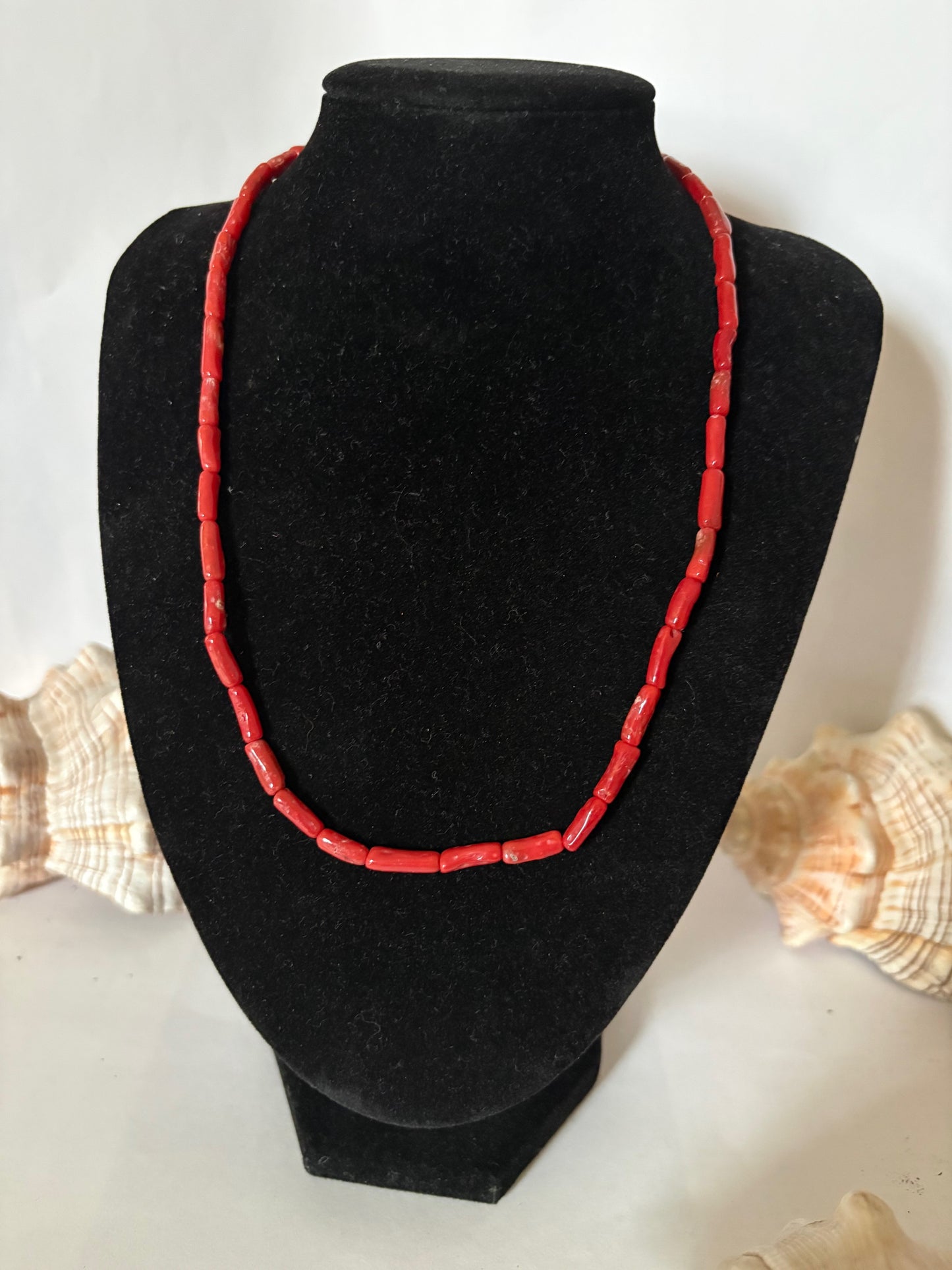 Vintage rote Korallenkette aus Italien mit vergoldetem 925er Silberverschluss – 47 cm