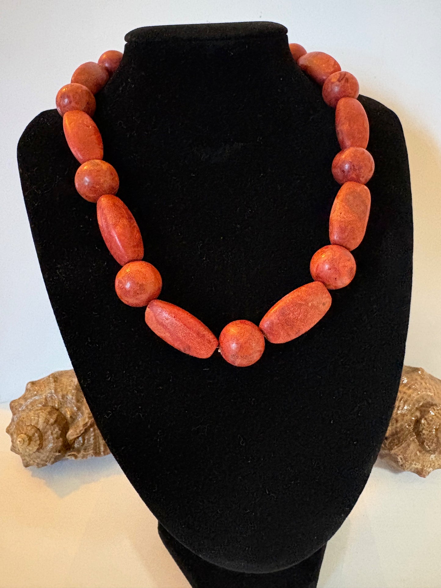 Vintage massive rote Korallenkette – ca. 41 cm