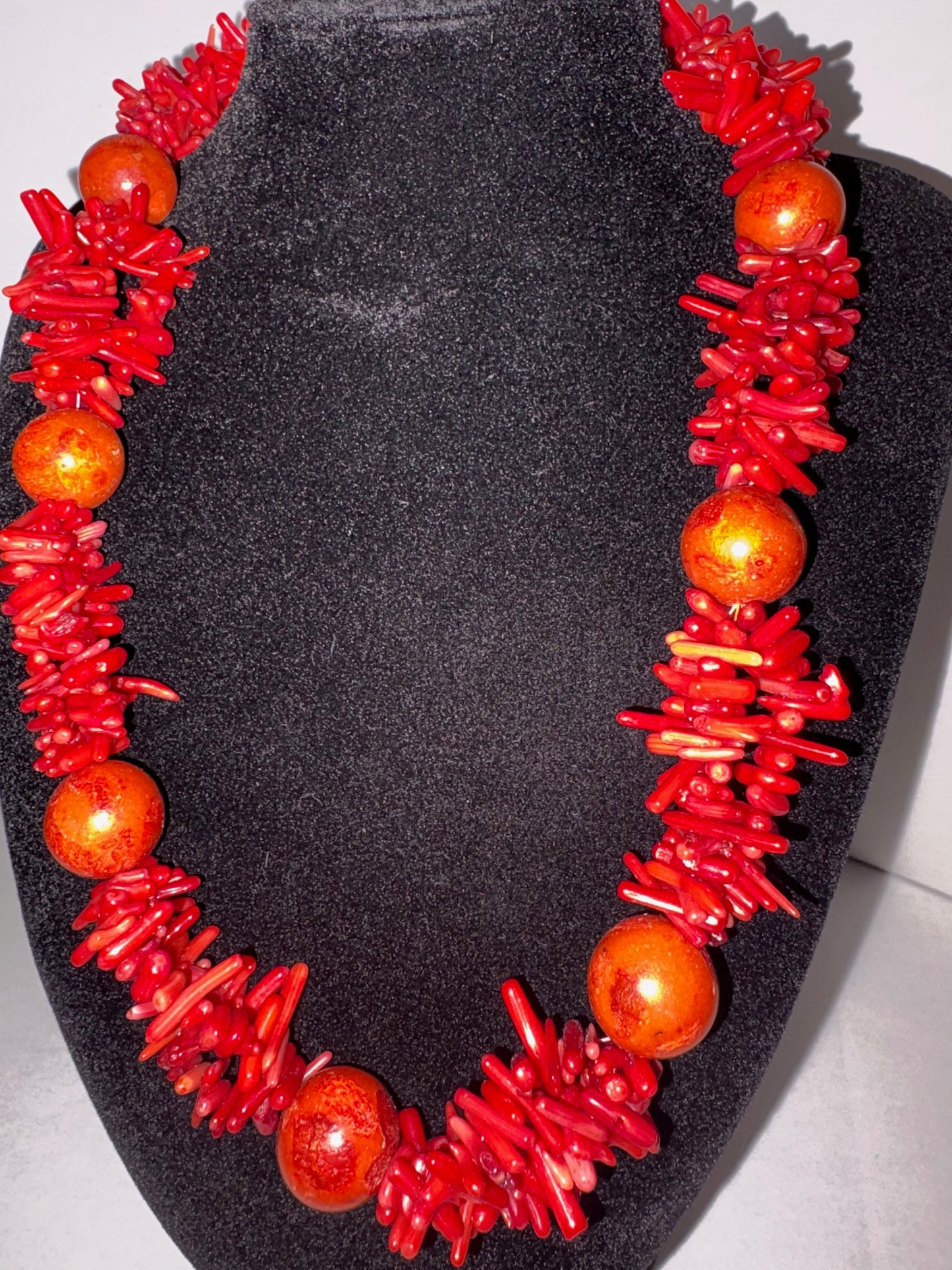 Vintage Korallenkette aus Schaum- und Astkoralle – ca. 47 cm