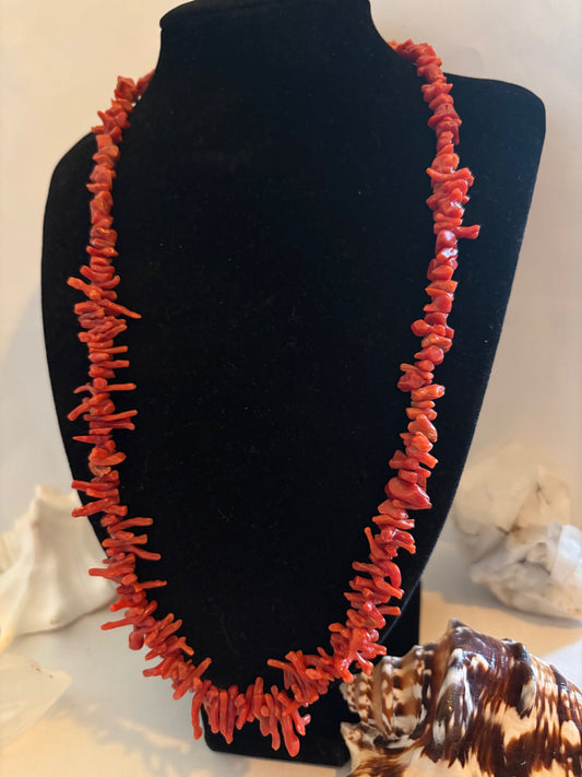 Vintage Korallenkette aus Astkoralle – klassisch, ca. 59 cm