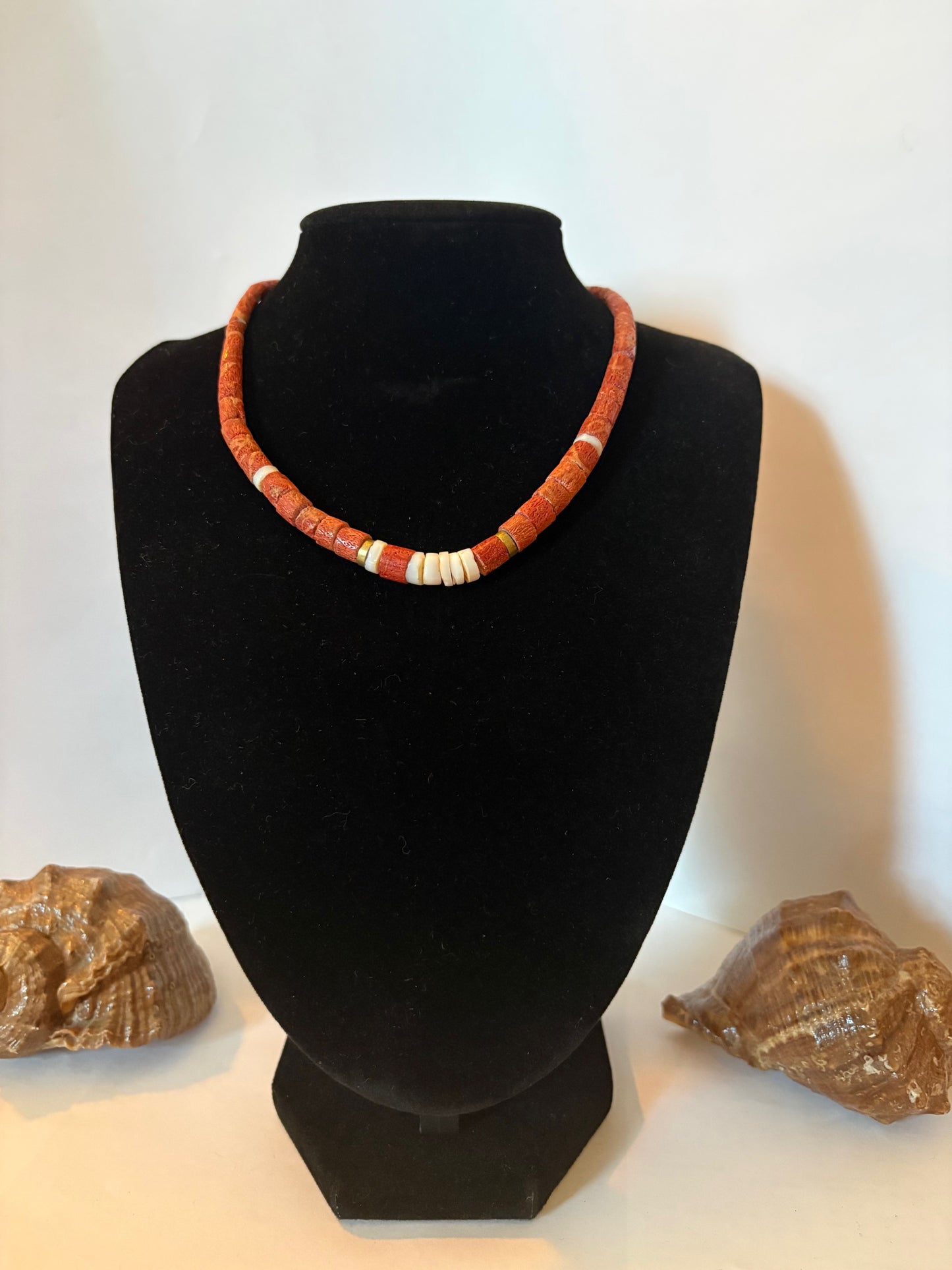 Vintage rote Korallenkette – Kurz, 40 cm