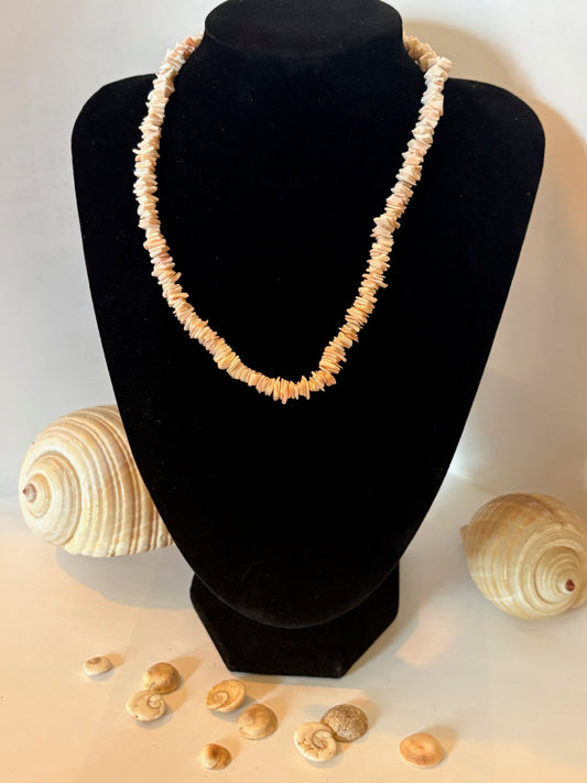 Zarte Vintage-Perlmuttkette aus Muschelmaterial – rosa, 40 cm