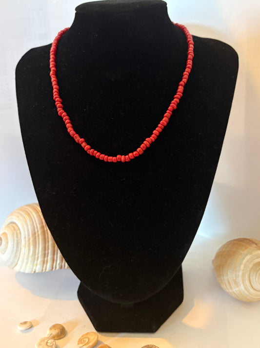 Vintage rote Korallenkette – authentisch, ca. 39,5 cm