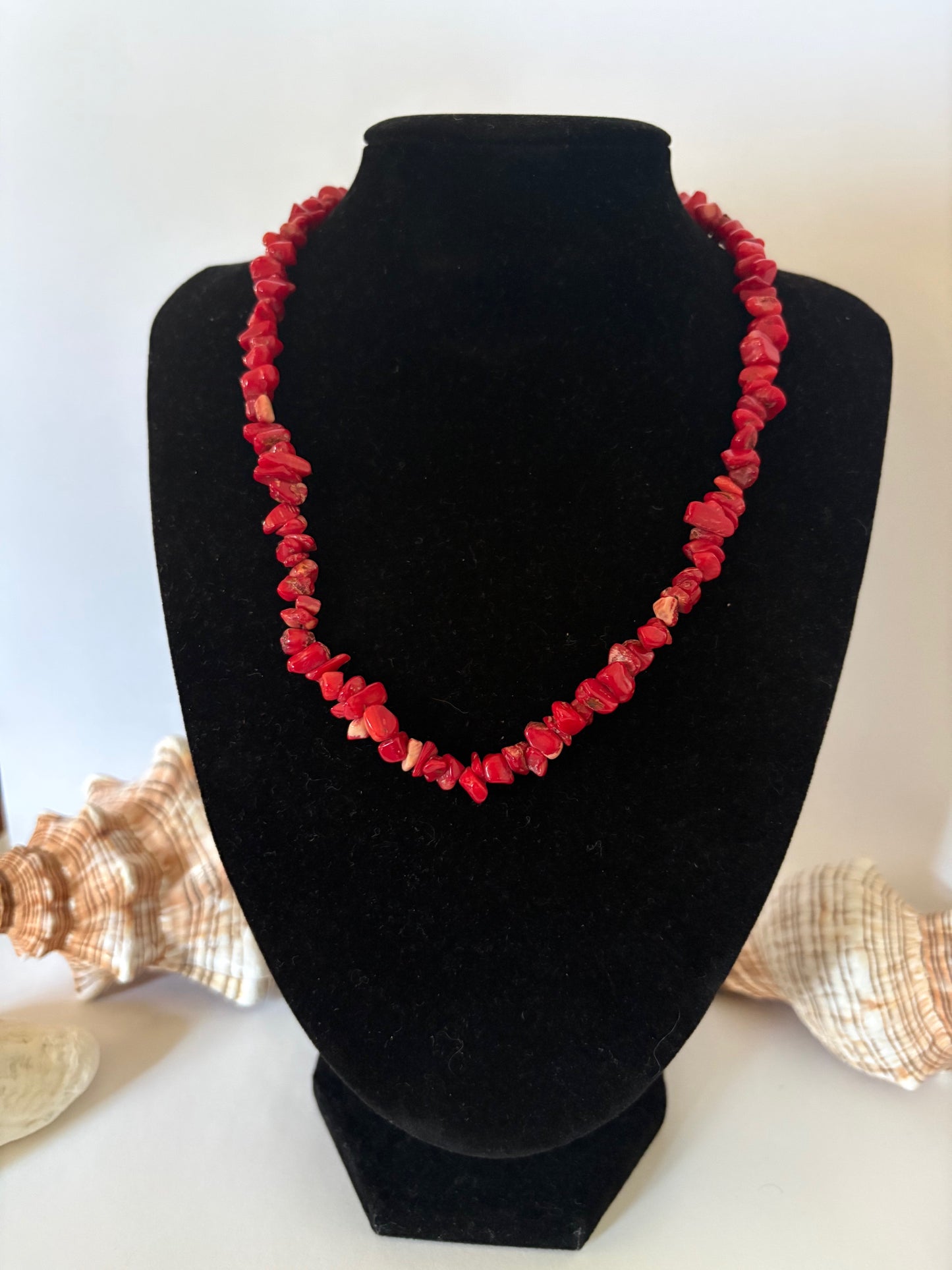 Vintage-Korallenkette in warmem Korallenrot – klassisch, ca. 44,0 cm
