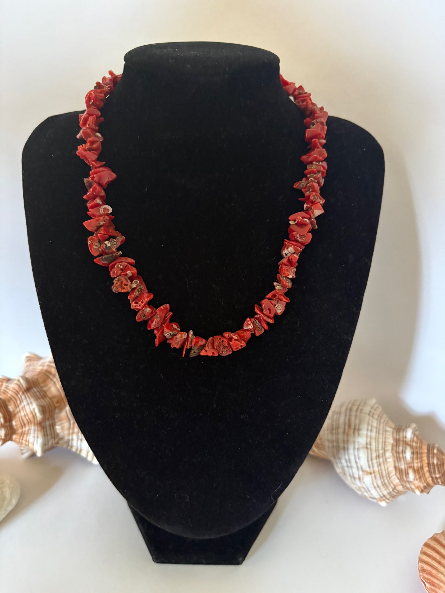 Vintage rote Korallenkette – hochwertig, 40 cm