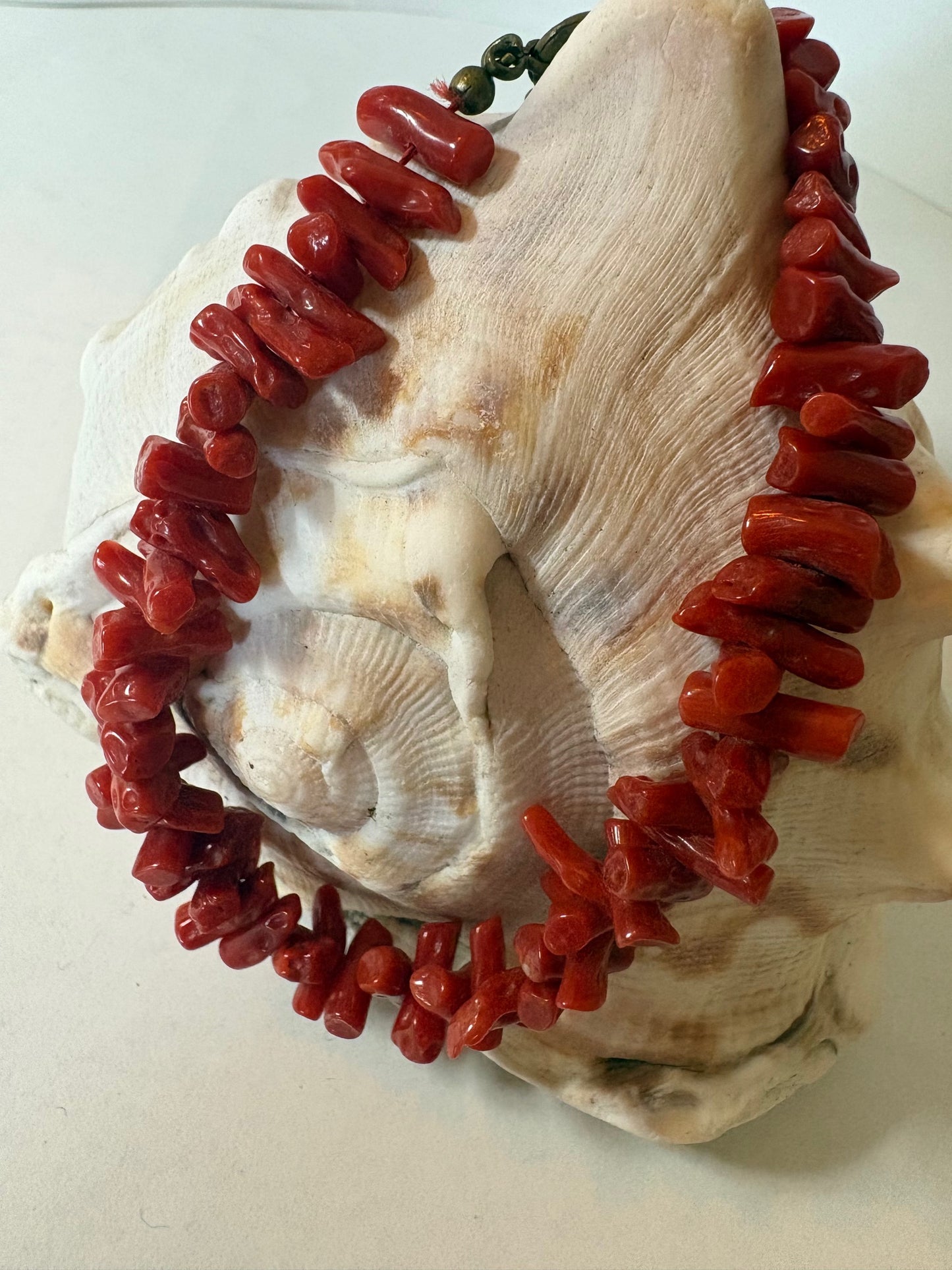 Vintage rotes Korallenarmband – Astkoralle, ca. 18,5 cm