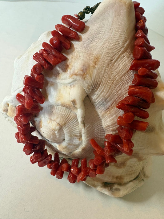 Vintage rotes Korallenarmband – Astkoralle, ca. 18,5 cm