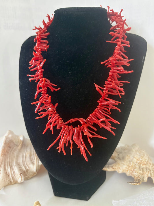 Vintage Korallenkette aus Mittelmeer-Rotkoralle – Corallium rubrum