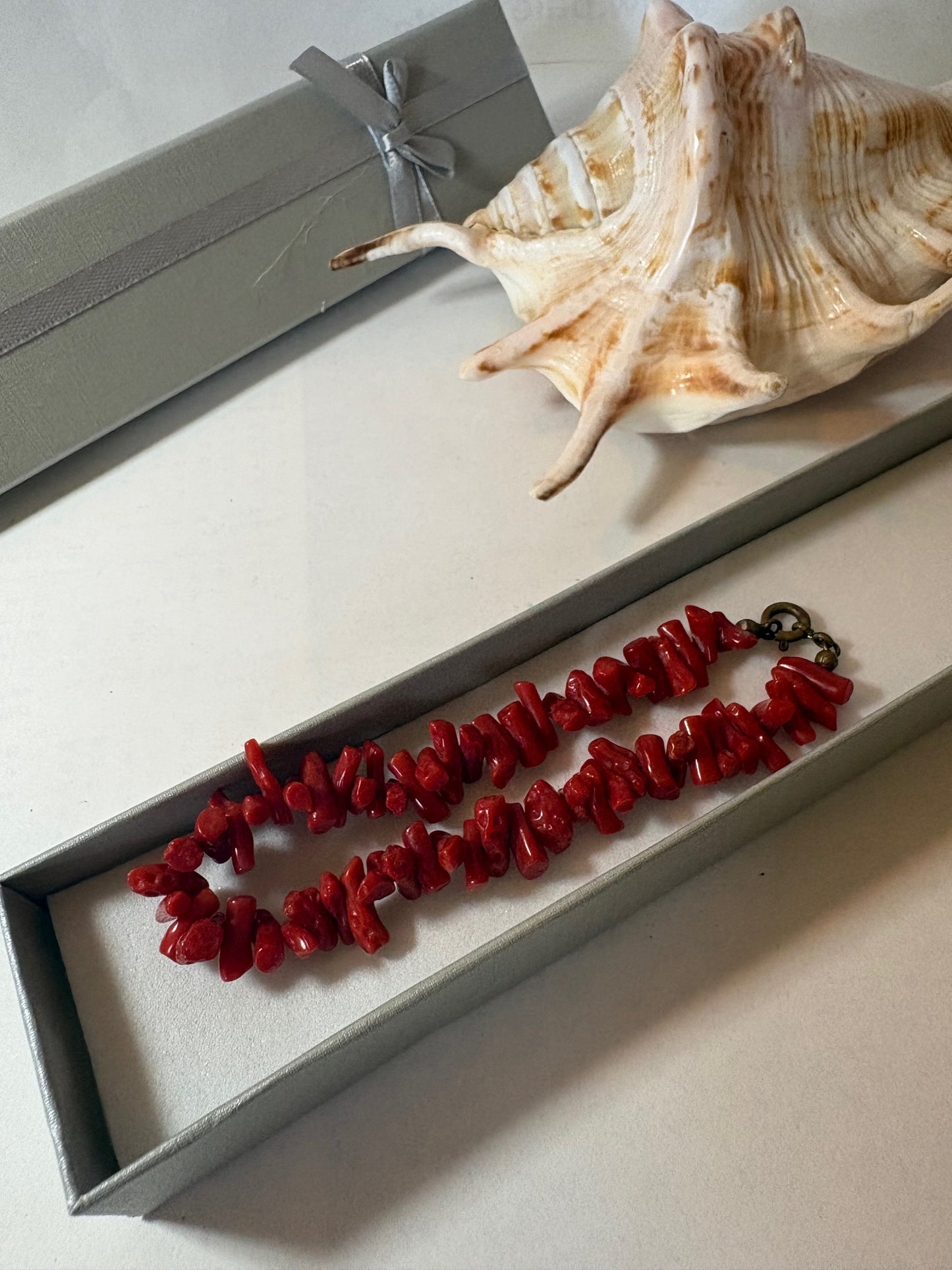 Vintage rotes Korallenarmband – Astkoralle, ca. 18,5 cm