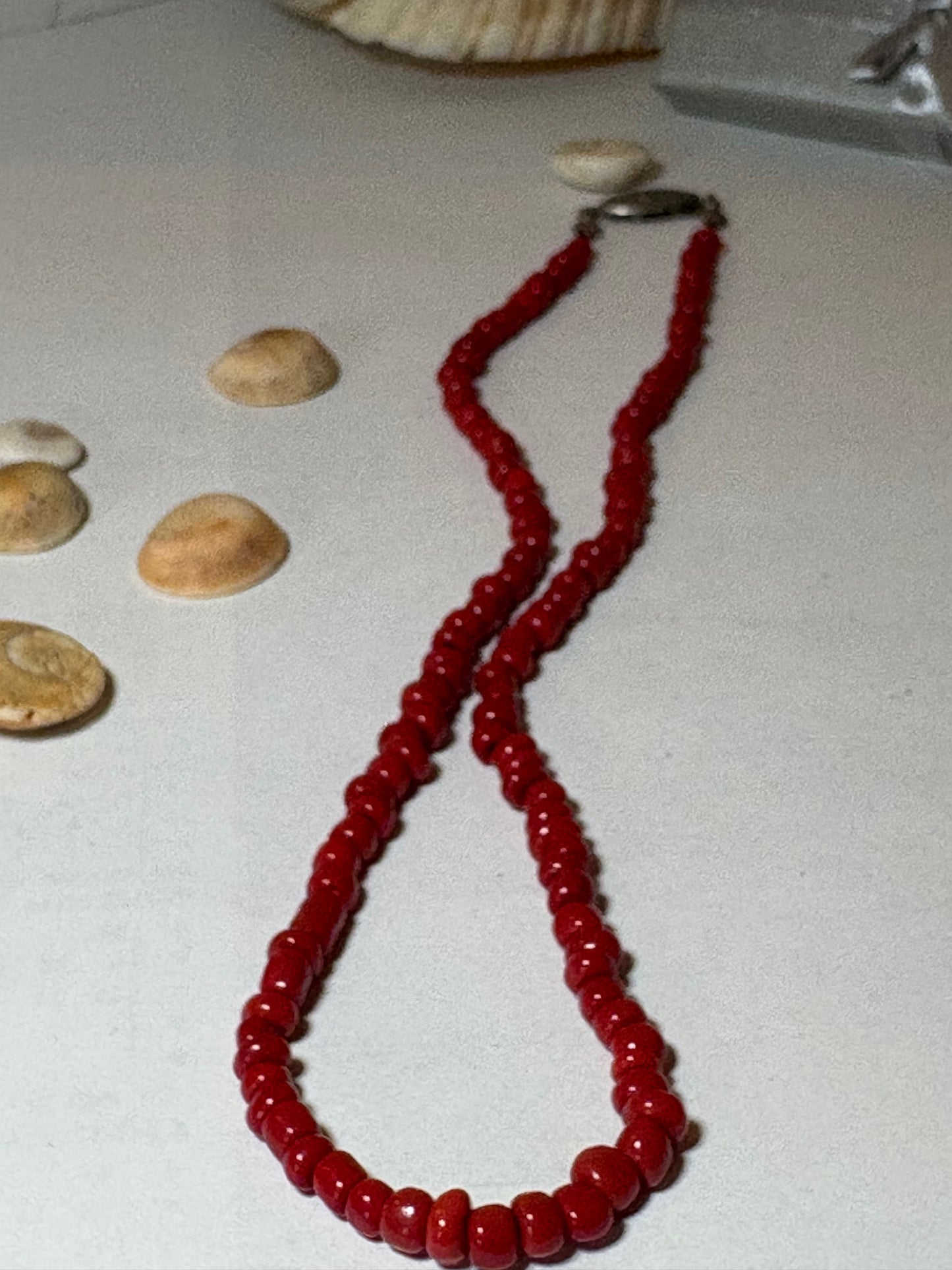 Vintage rote Korallenkette – authentisch, ca. 39,5 cm