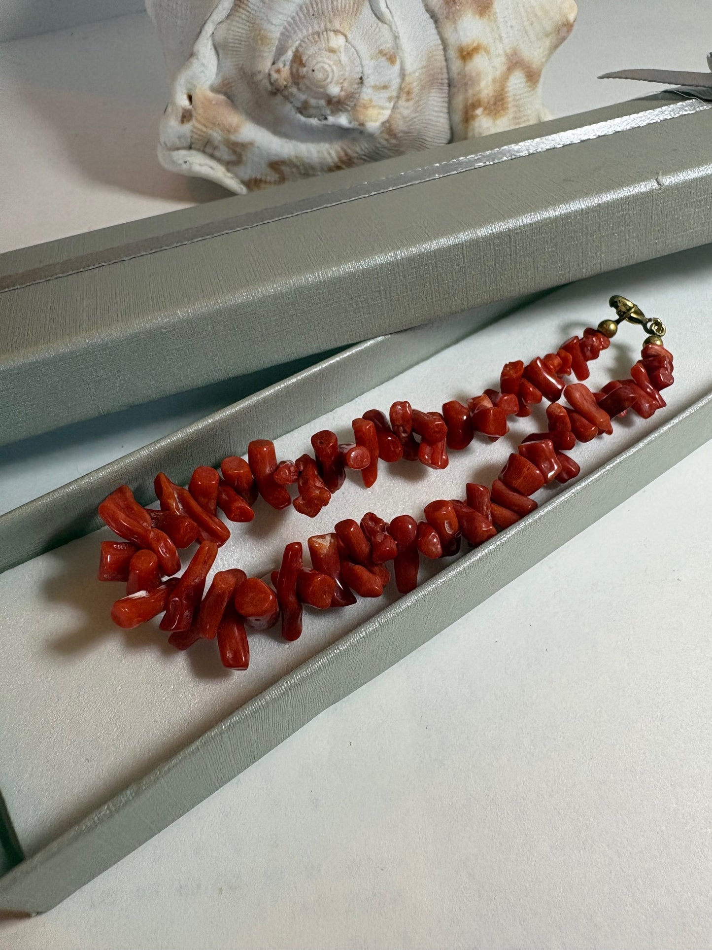 Vintage rotes Korallenarmband – Astkoralle, ca. 18,5 cm