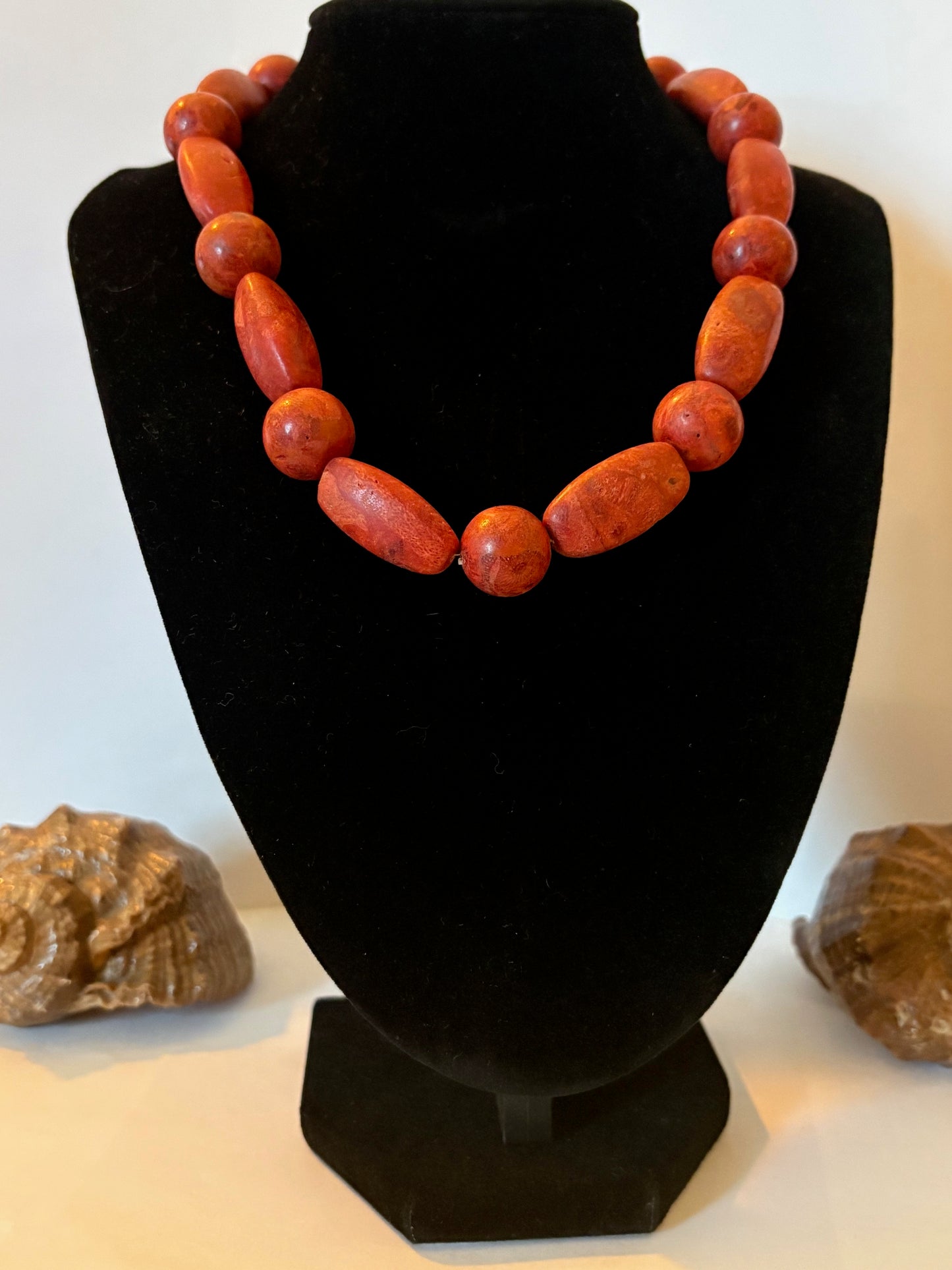Vintage massive rote Korallenkette – ca. 41 cm