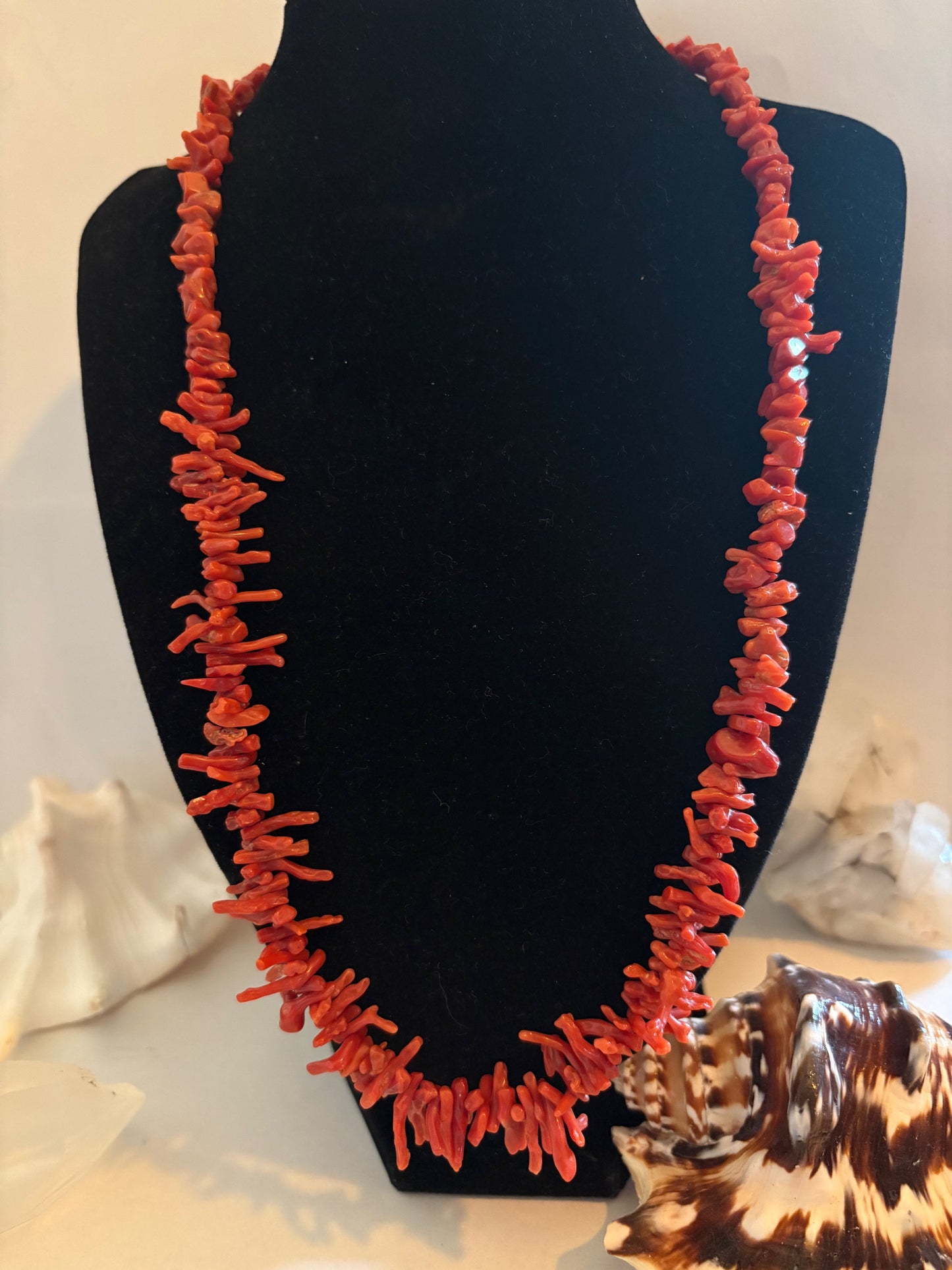 Vintage Korallenkette aus Astkoralle – klassisch, ca. 59 cm