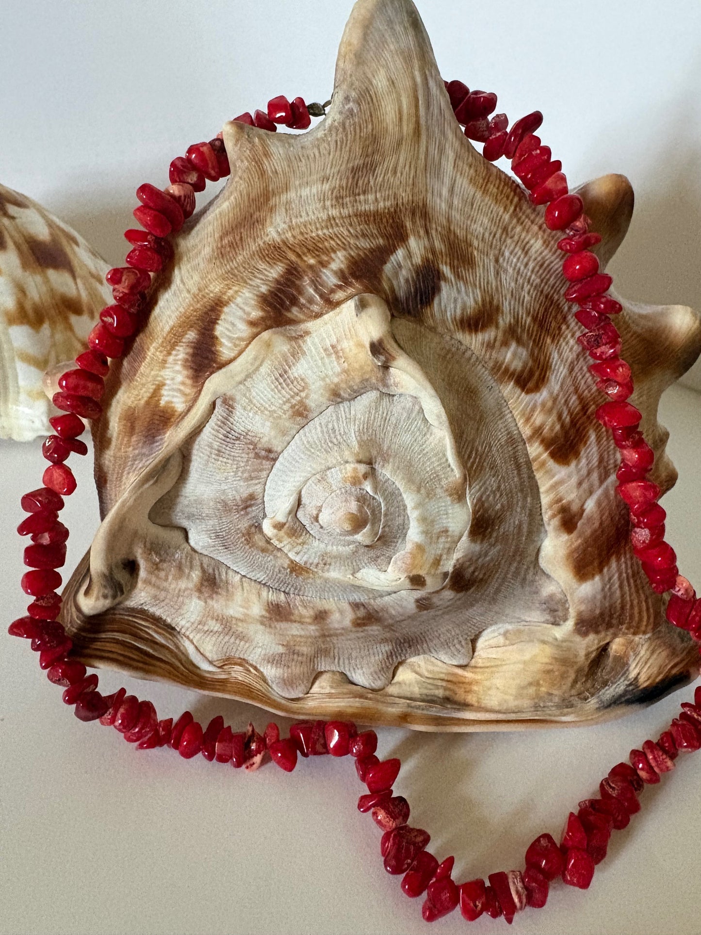 Vintage-Korallenkette in warmem Korallenrot – klassisch, ca. 44,0 cm