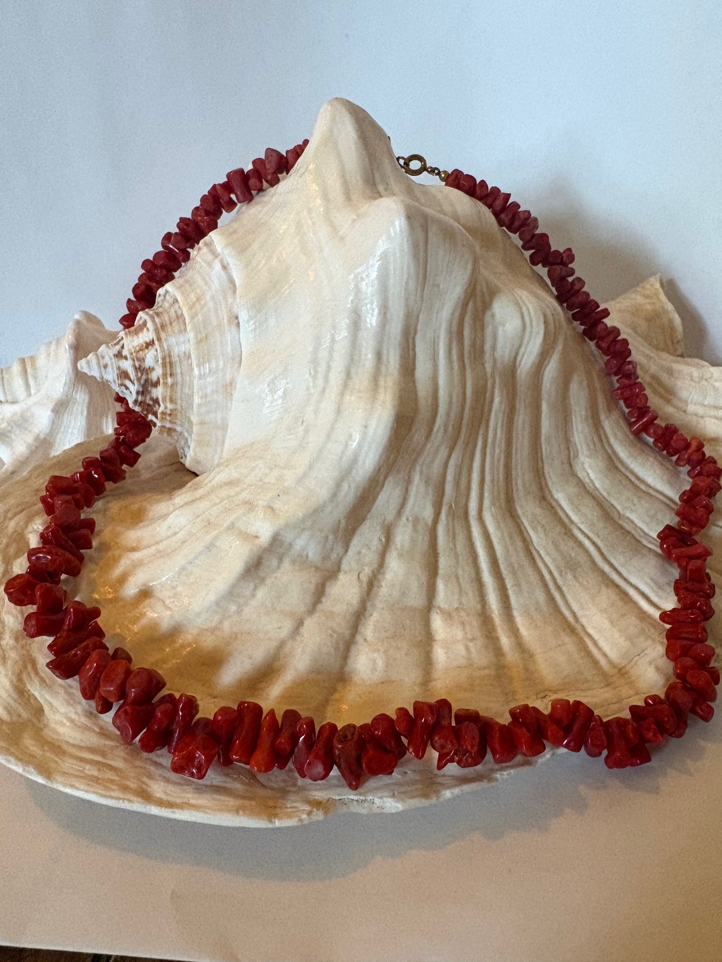 Vintage-Korallenkette – rote Koralle, ca. 58 cm