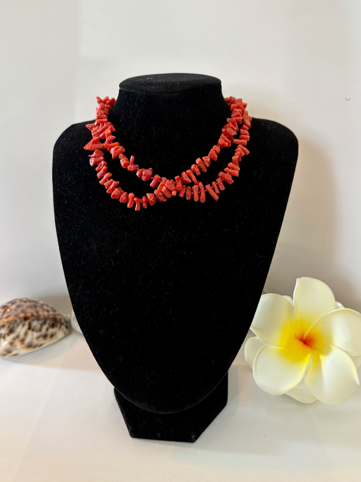 Vintage lange rote Korallenkette – ca. 68,5 cm