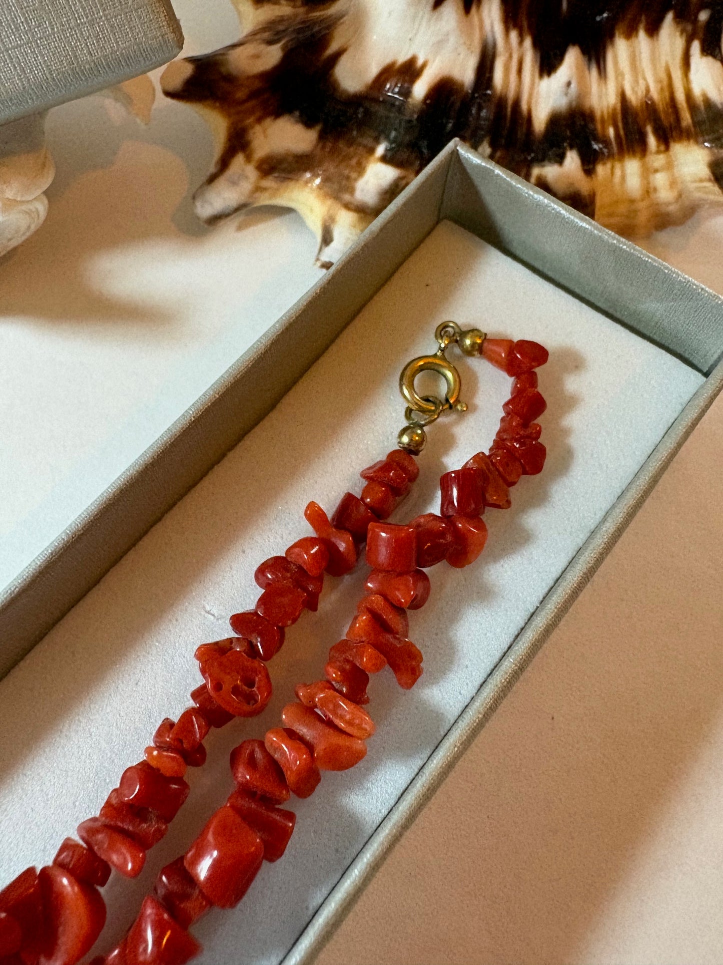 Vintage Korallenkette aus Astkoralle – klassisch, ca. 59 cm