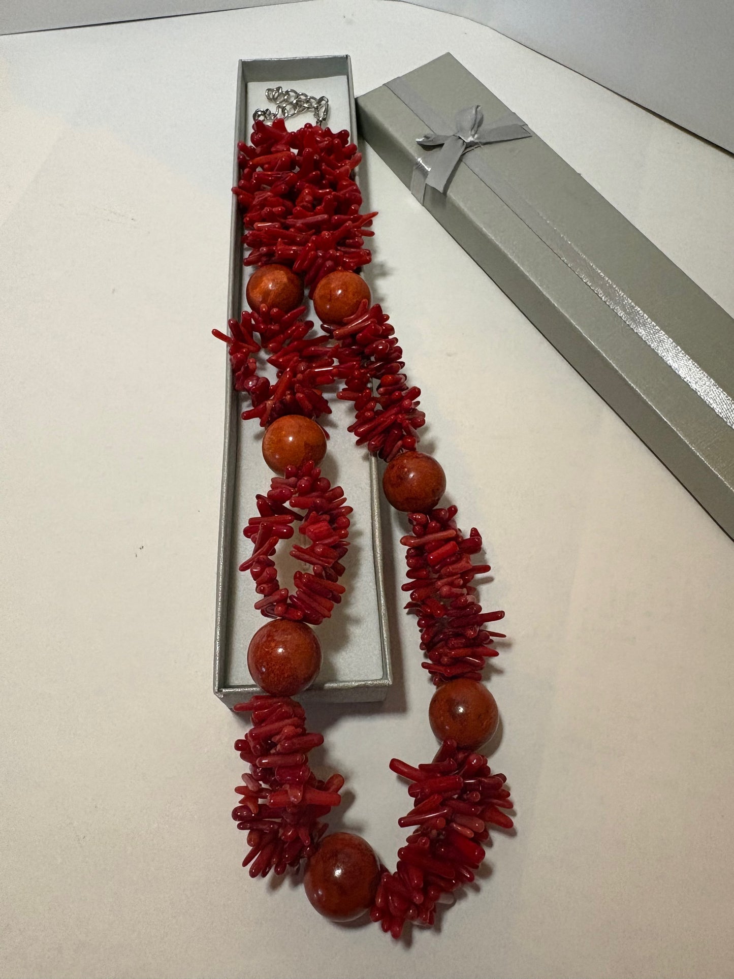 Vintage Korallenkette aus Schaum- und Astkoralle – ca. 47 cm