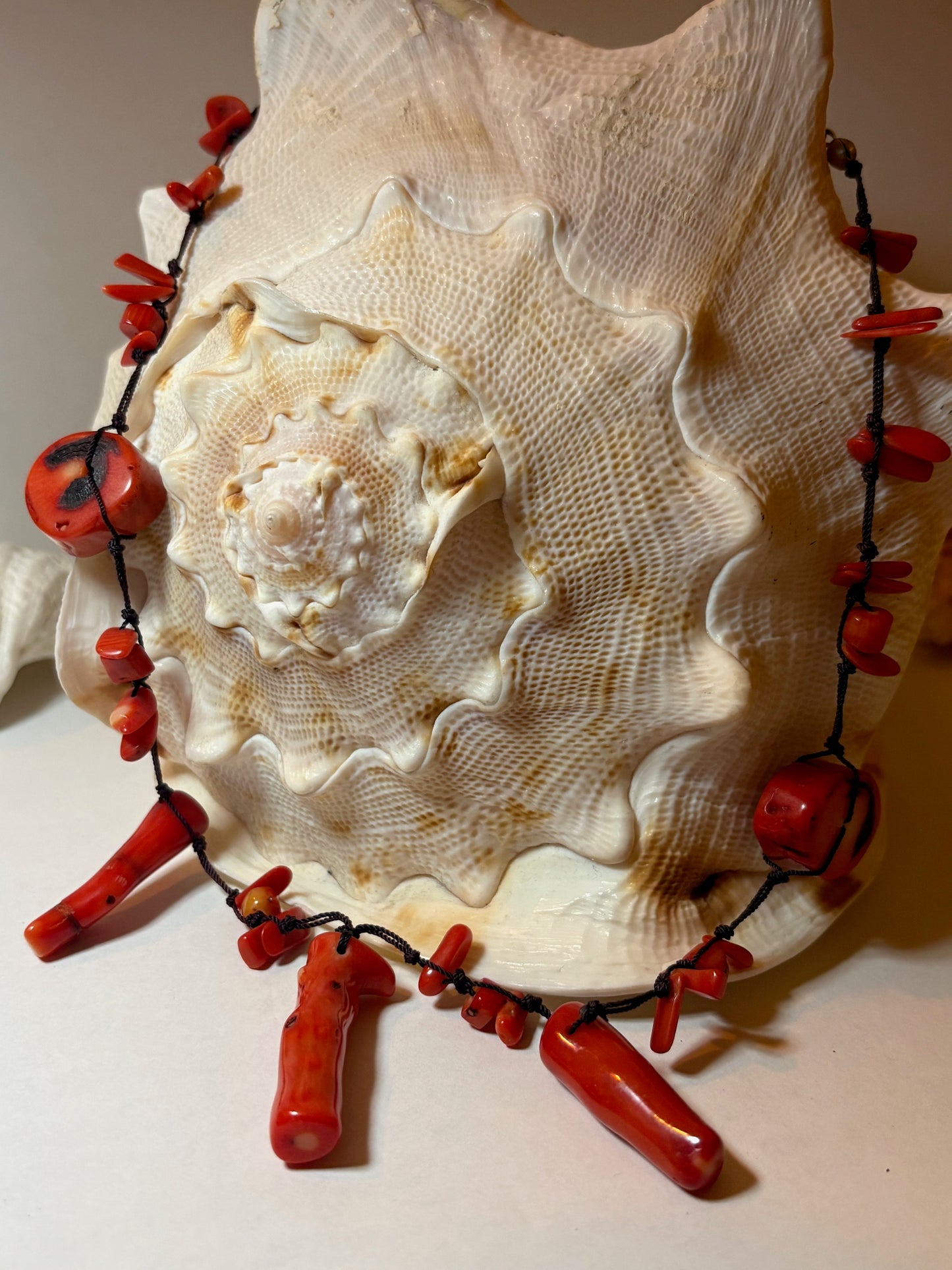 Vintage Statement Korallenkette Rot – Variabel 41–46 cm mit Verlängerung