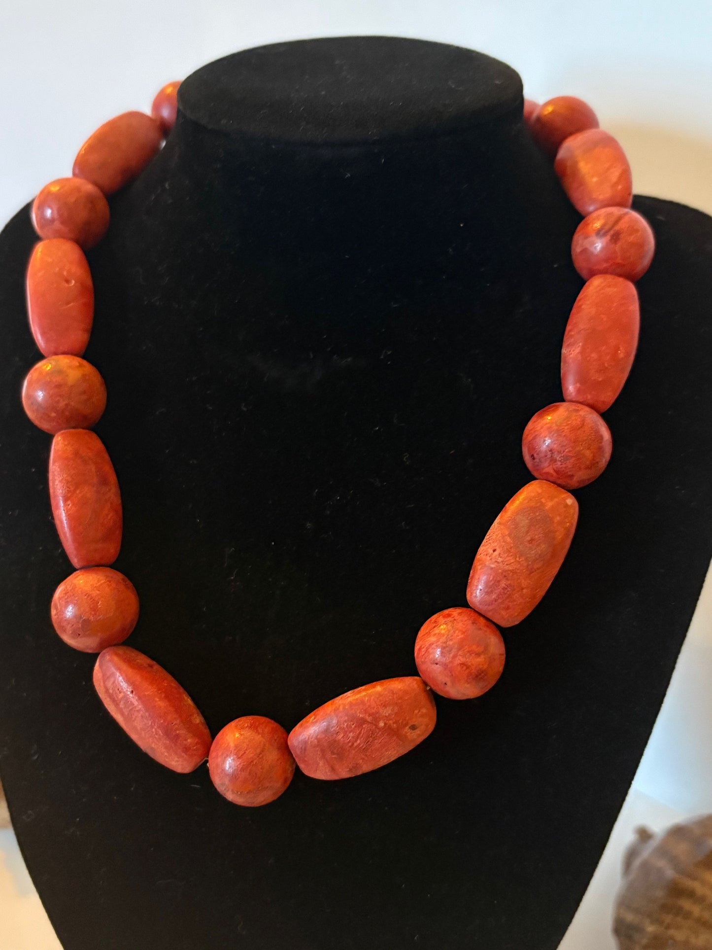 Vintage massive rote Korallenkette – ca. 41 cm