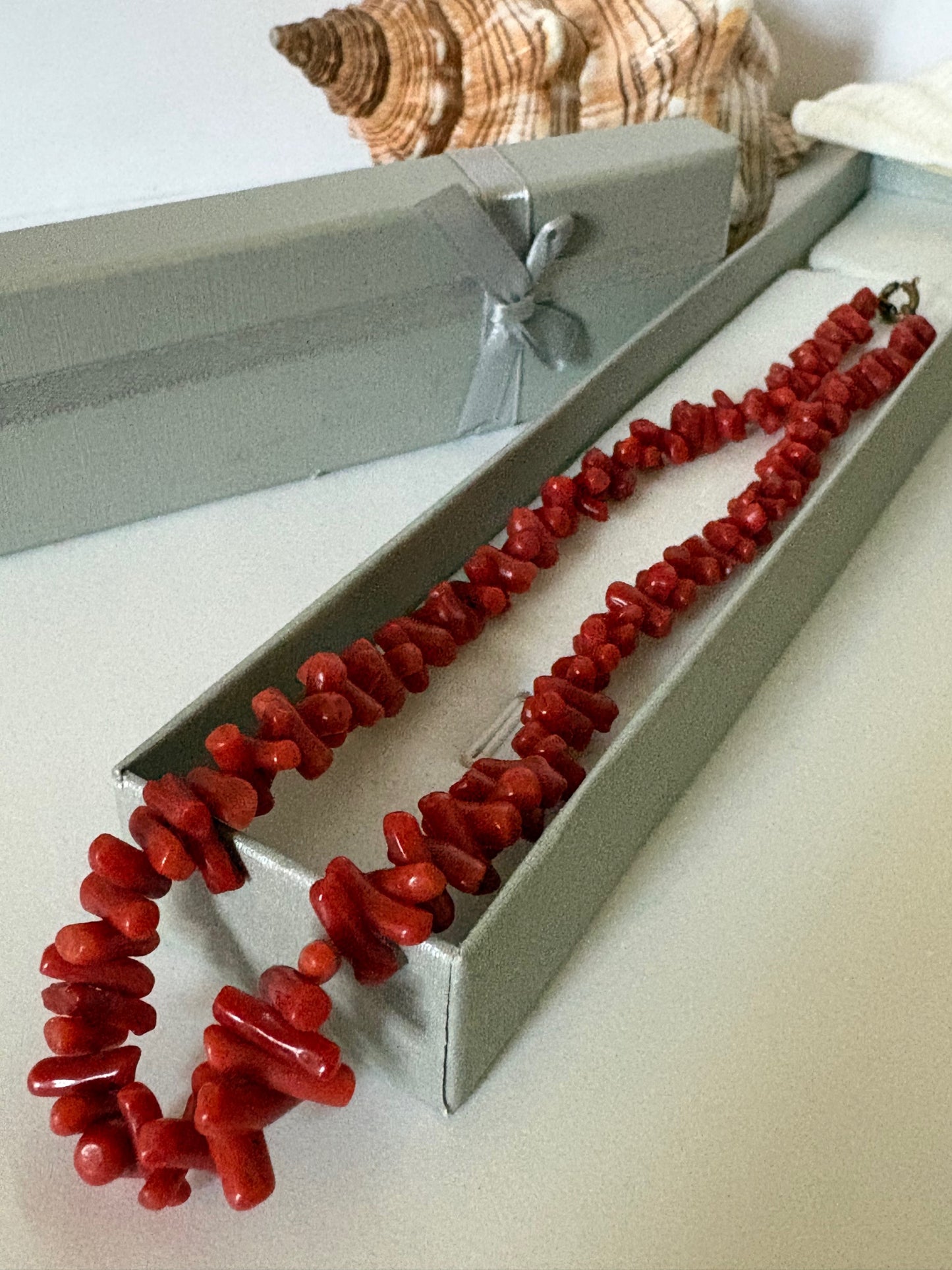 Vintage-Korallenkette – klassisch, ca. 36 cm