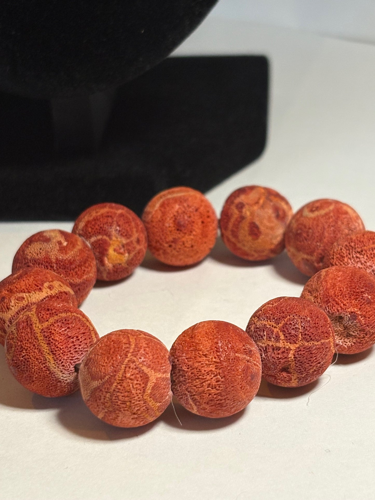 Vintage Schaumkoralle Set – Halskette & Armband, ca. 49 cm & elastisch