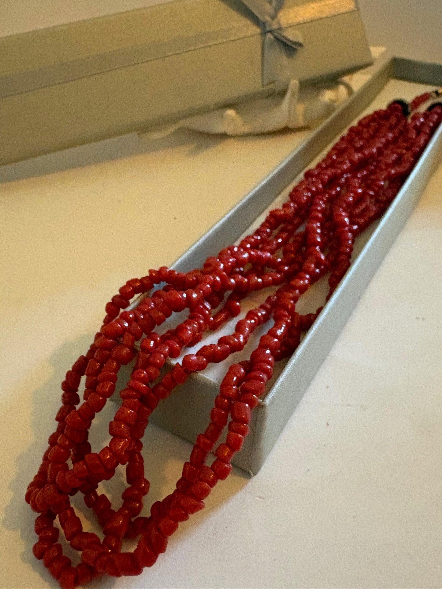 Vintage Korallenkette mehrreihig – klassisch, ca. 48 cm