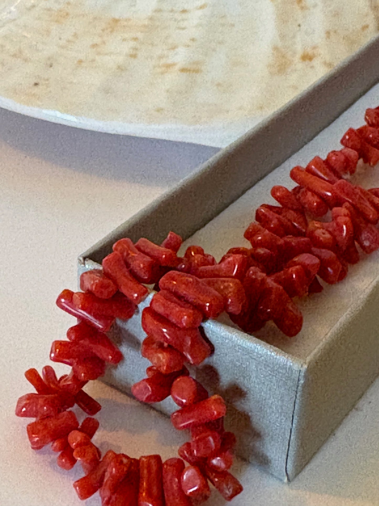 Vintage rote Korallenkette  – ca. 49 cm