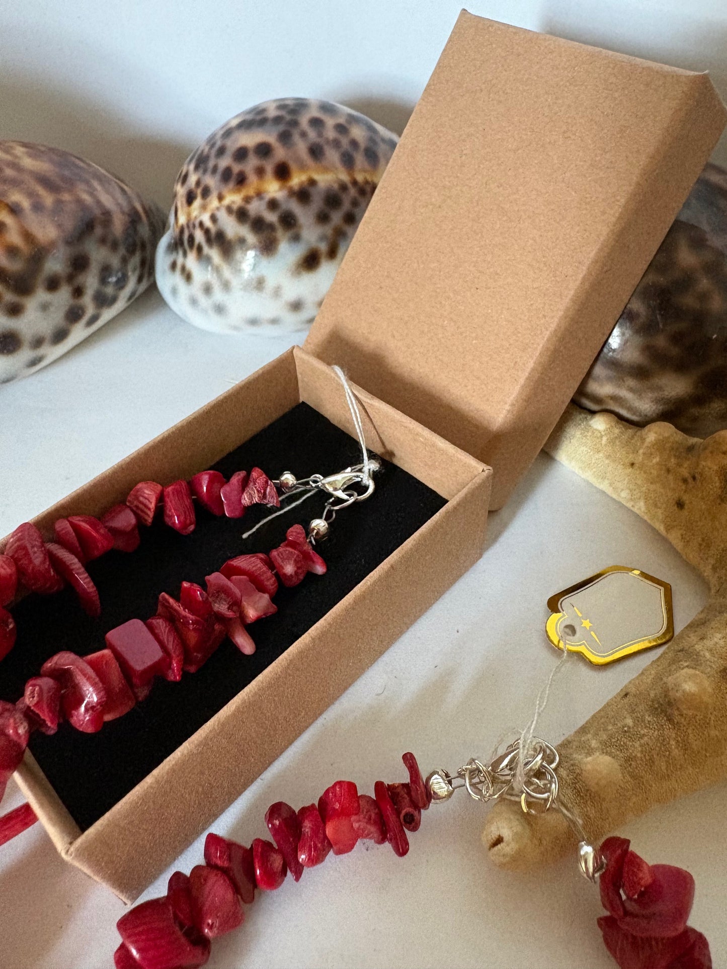 Vintage Korallen Schmuckset Rot – Halskette & Armband klassisch zeitlos