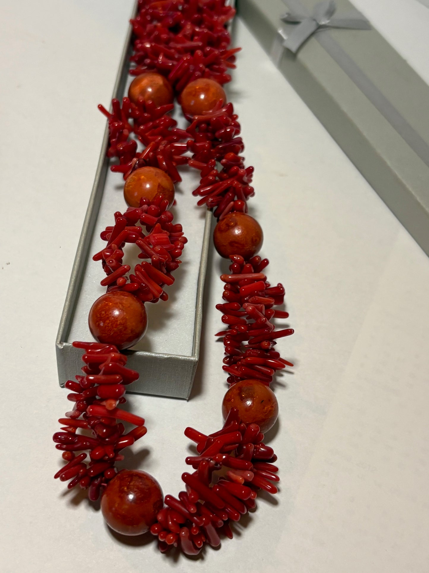 Vintage Korallenkette aus Schaum- und Astkoralle – ca. 47 cm