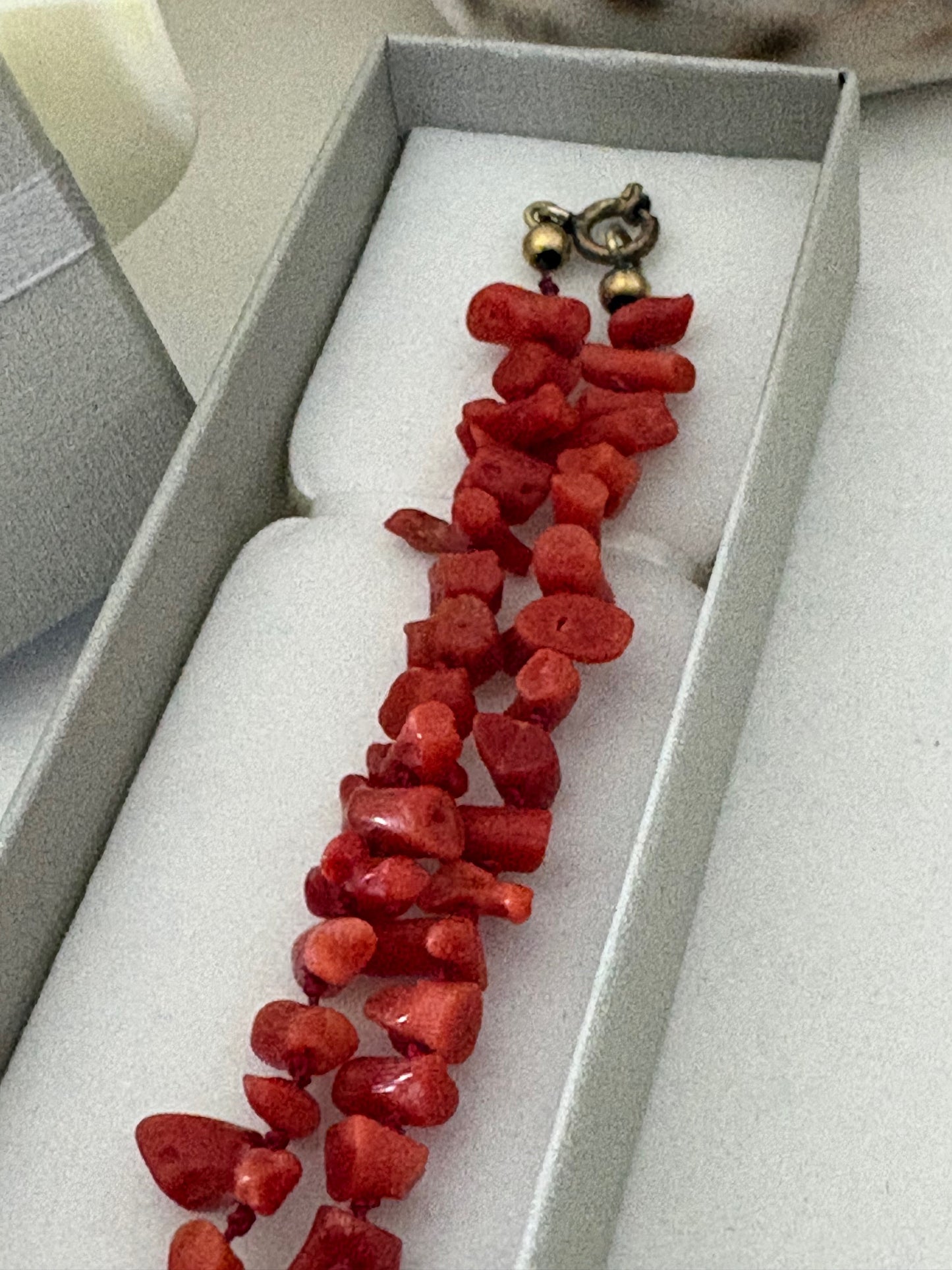 Vintage lange rote Korallenkette – ca. 68,5 cm