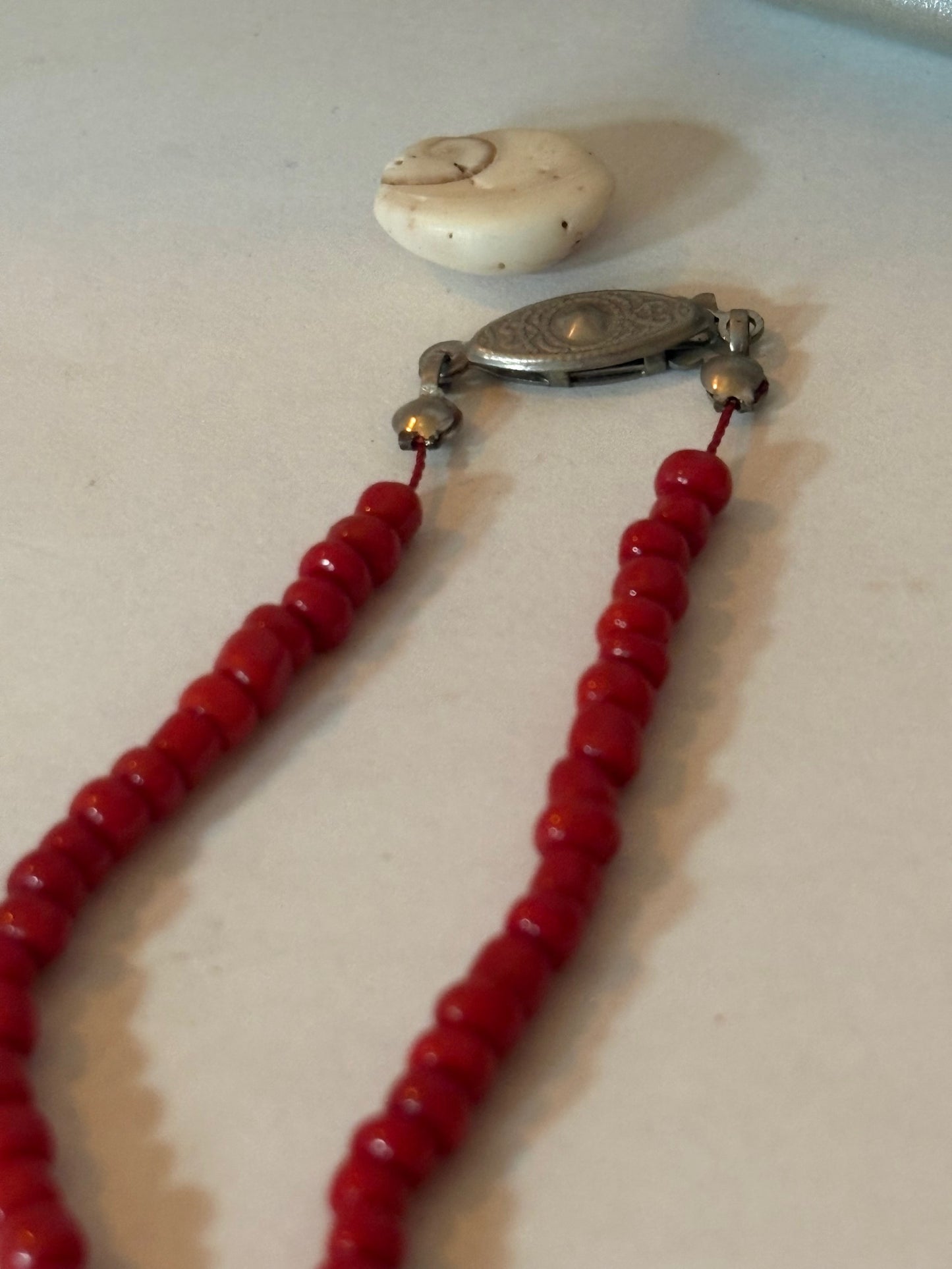 Vintage rote Korallenkette – authentisch, ca. 39,5 cm