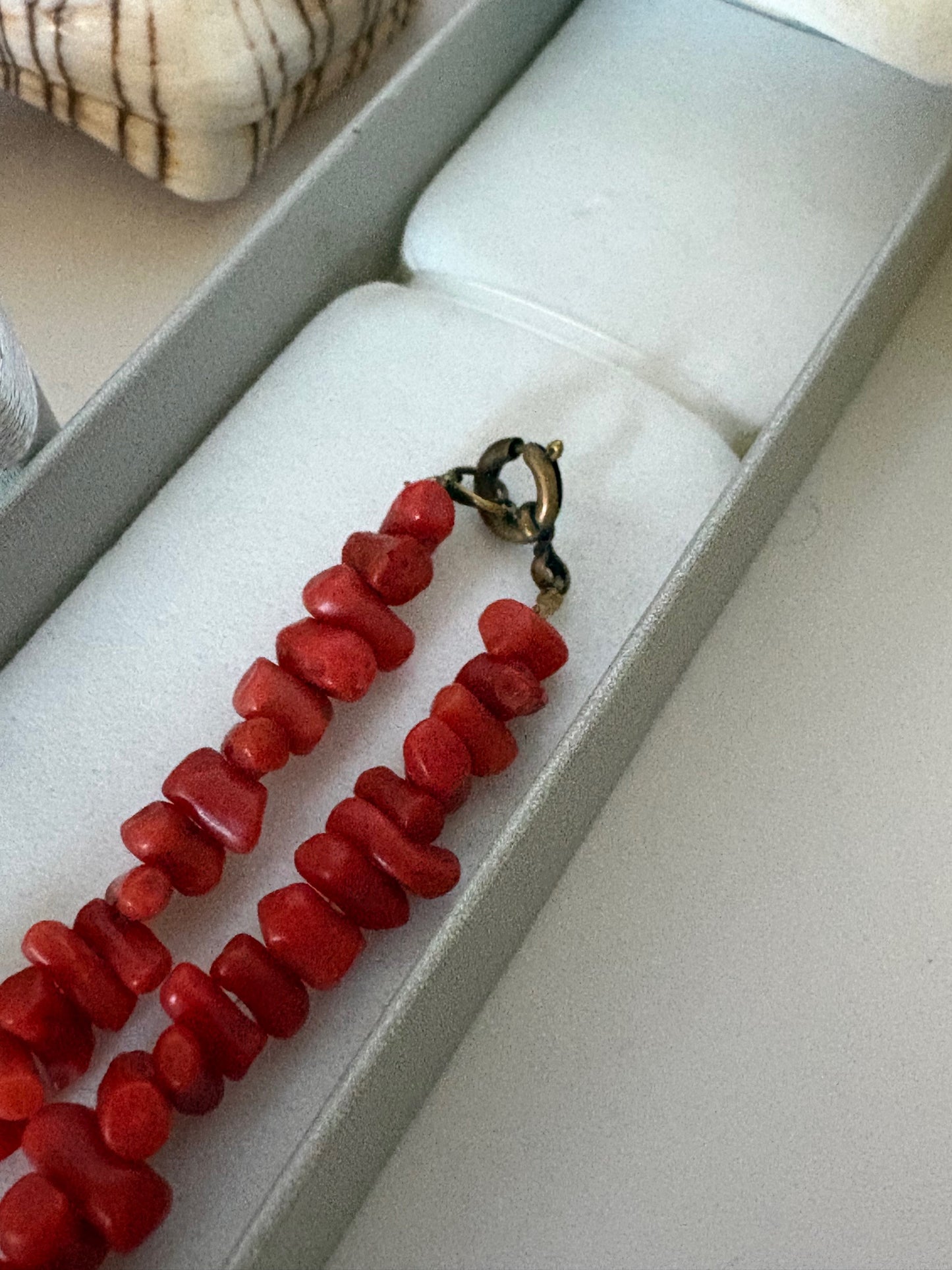 Vintage-Korallenkette – klassisch, ca. 36 cm