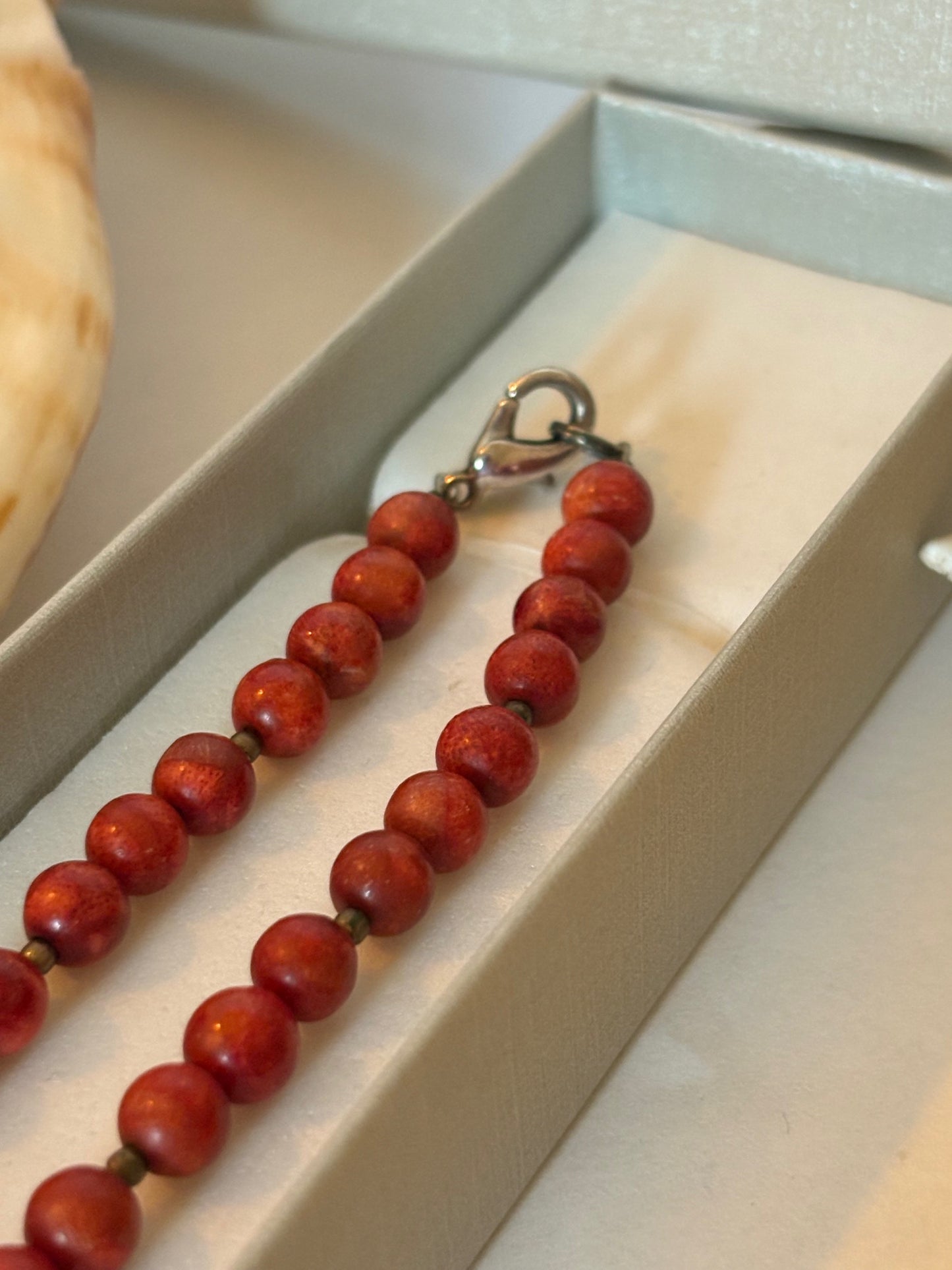 Vintage Rote Korallenkette aus Schaumkoralle – ca. 38,5 cm