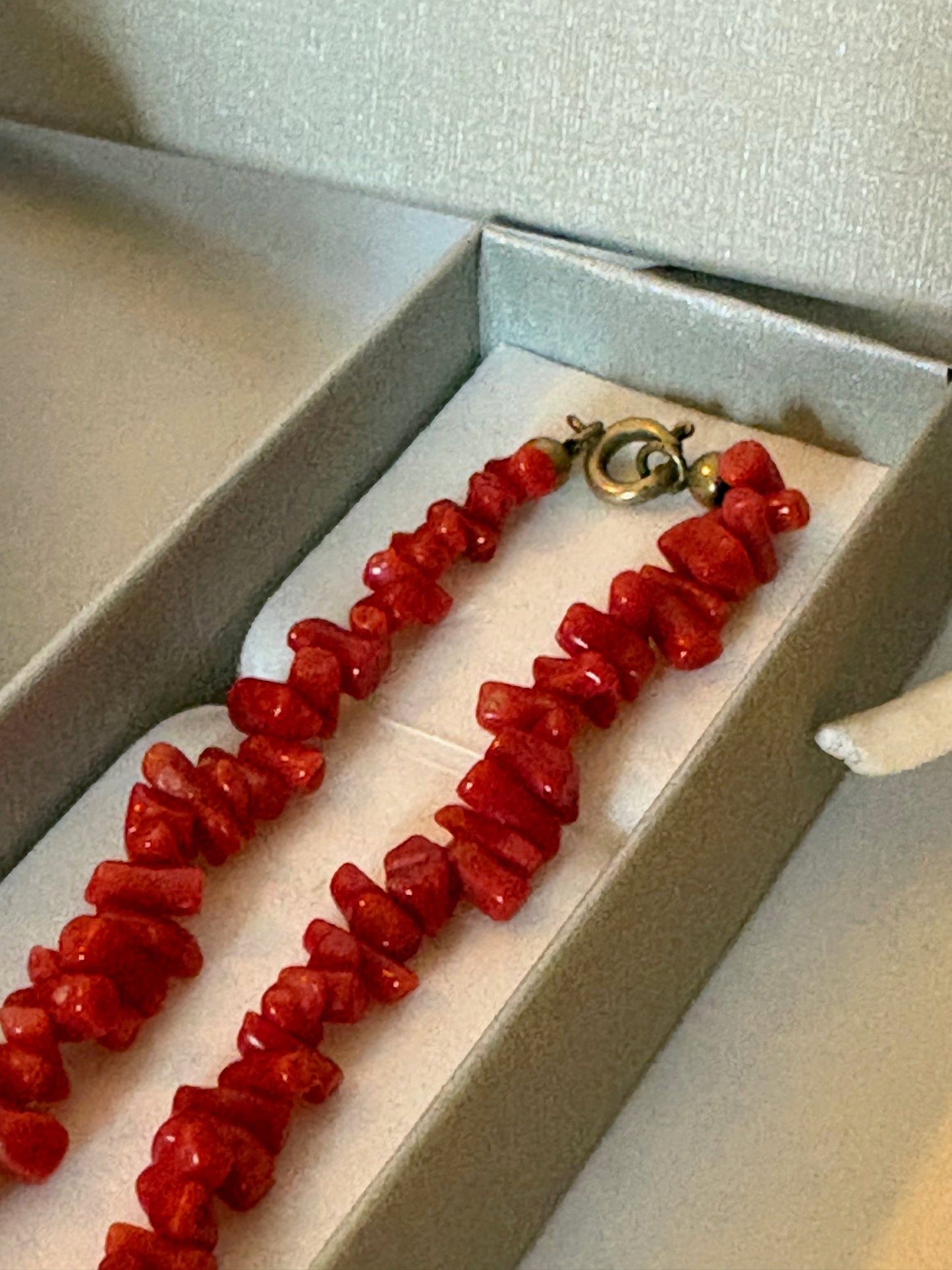 Vintage rote Korallenkette  – ca. 49 cm