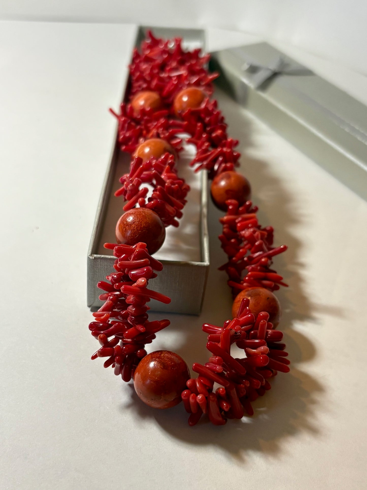 Vintage Korallenkette aus Schaum- und Astkoralle – ca. 47 cm