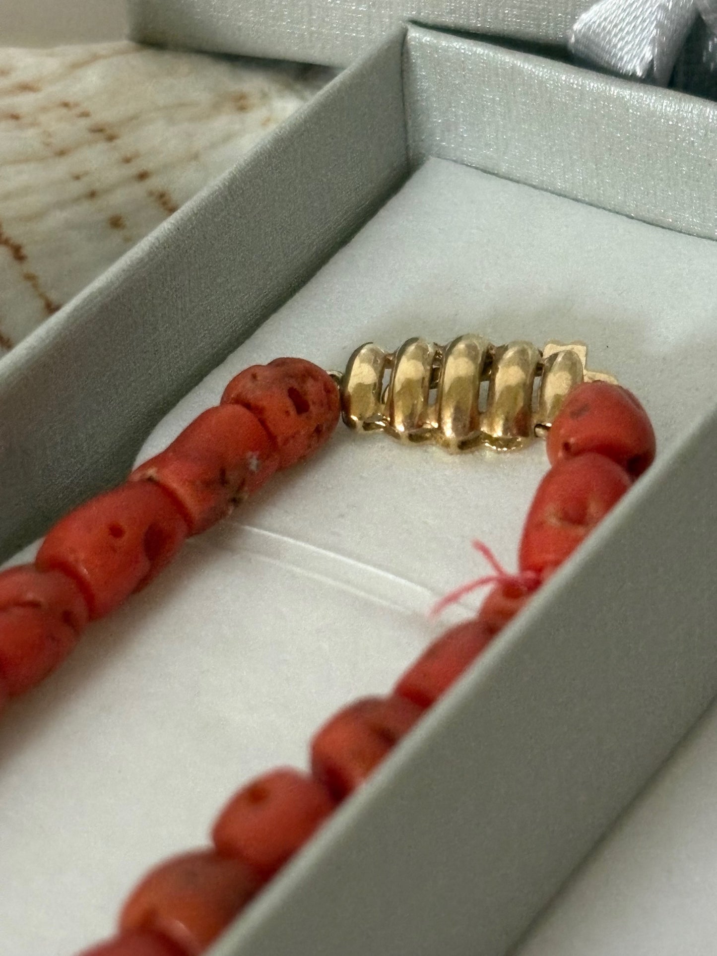 Vintage rote Korallenkette - Sardinien, 49,5 cm