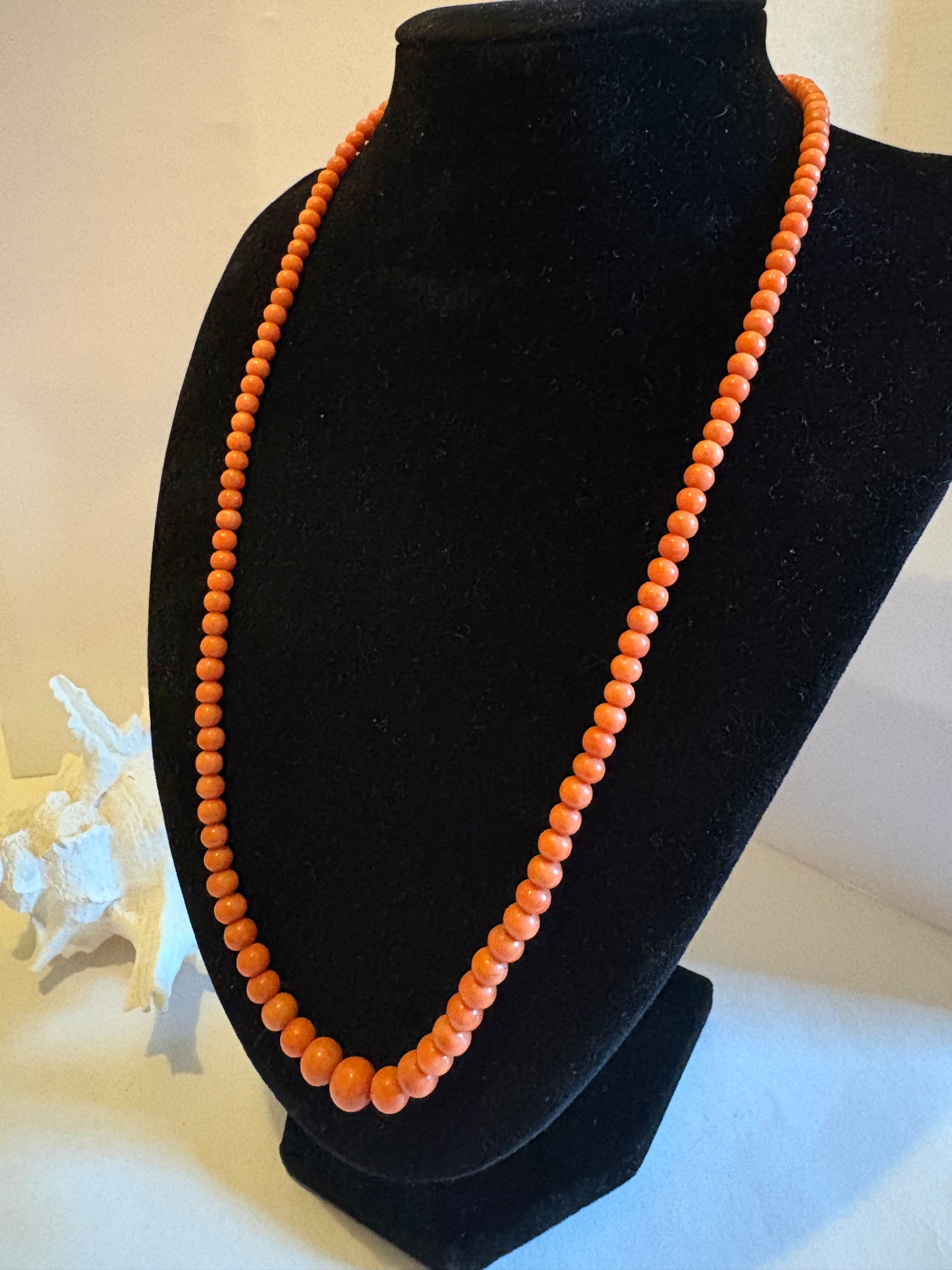 Edle Vintage Korallenkette – klassisch, 55 cm